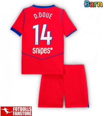 Paris Saint-Germain Desire Doue #14 Tredje Tröja Barn 2025-26 Kortärmad (+ Korta byxor)